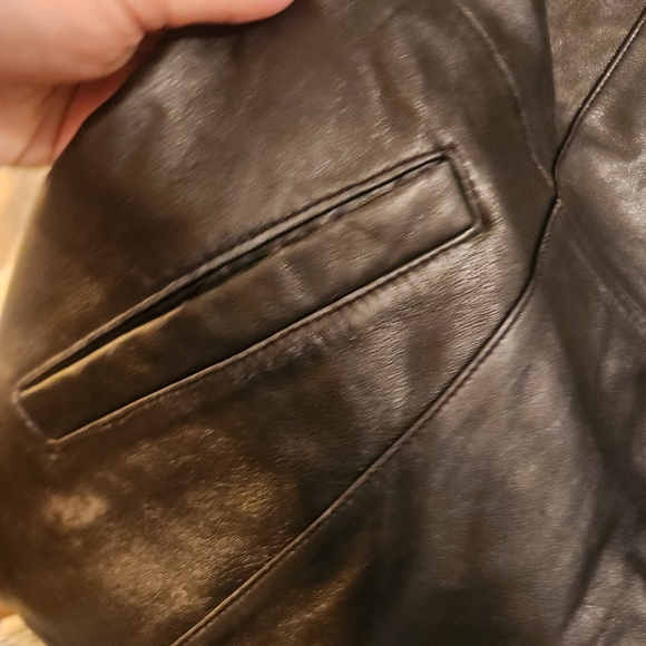 Pelle Studio Wilsons Leather Black Womens Trench Button Down Coat Size Xl - Picture 7 of 16